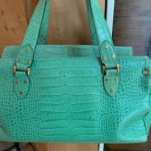 Kate Spade Green Croc Leather Shoulder Bag